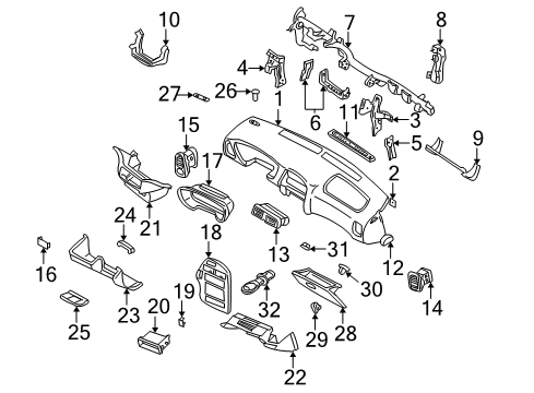 68260-0W005 Genuine Nissan #682600W005 Lid-Cluster