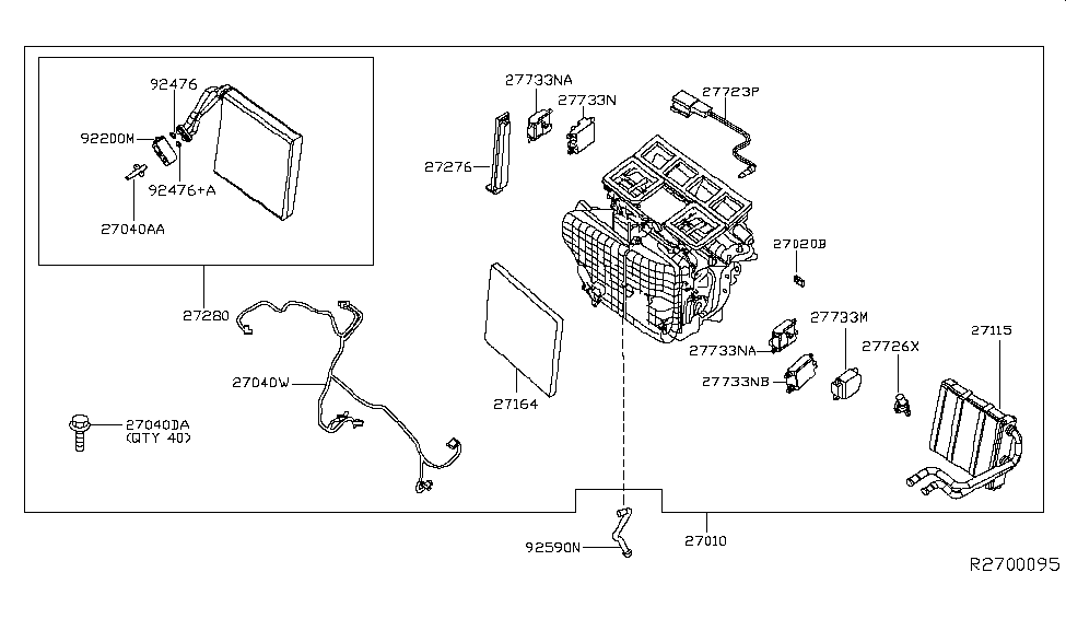 Nissan 24040-3JC1A Harness-Sub,Heater Unit