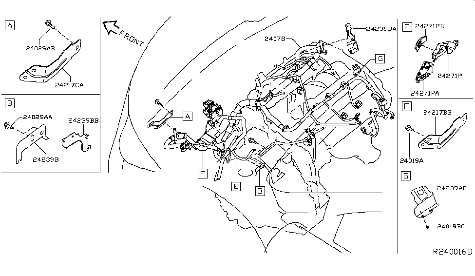 Nissan 24011-3JV0A Harness-EGI