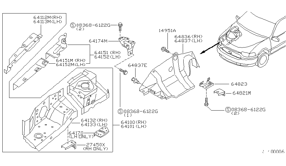 Nissan 64884-1B000 Bracket-Washer Tank