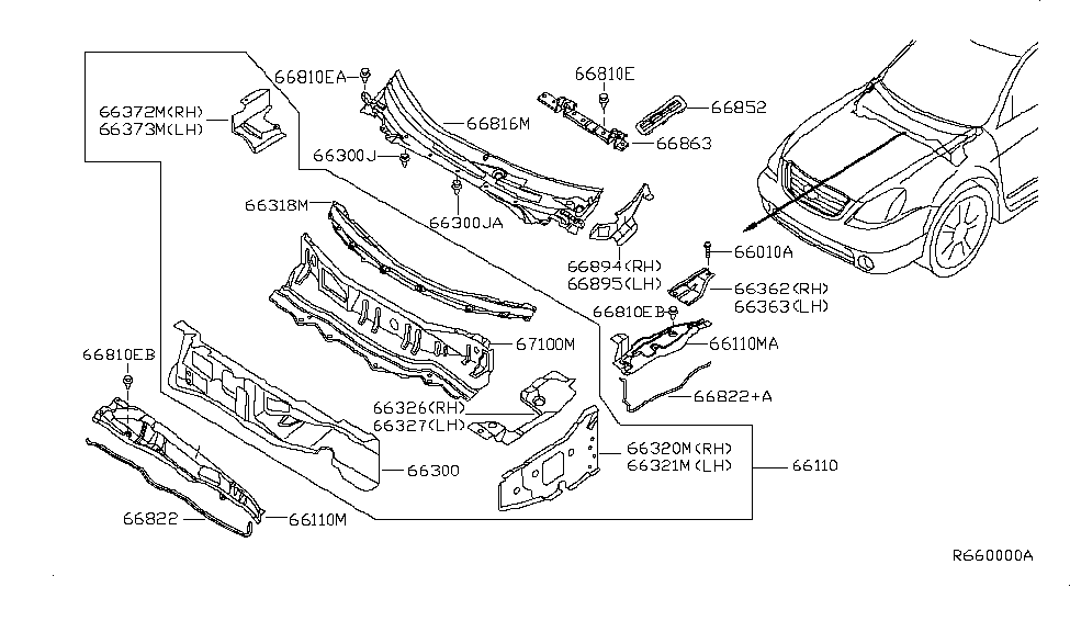 66810-8J000-|-Genuine-Nissan-#66810-8J000-COVER-COWL-TOP,UPPER