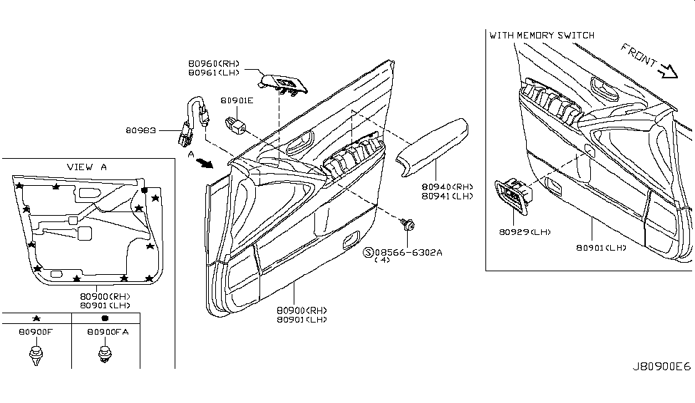 Nissan 80941-1AA1A Front Door Armrest, Driver Side