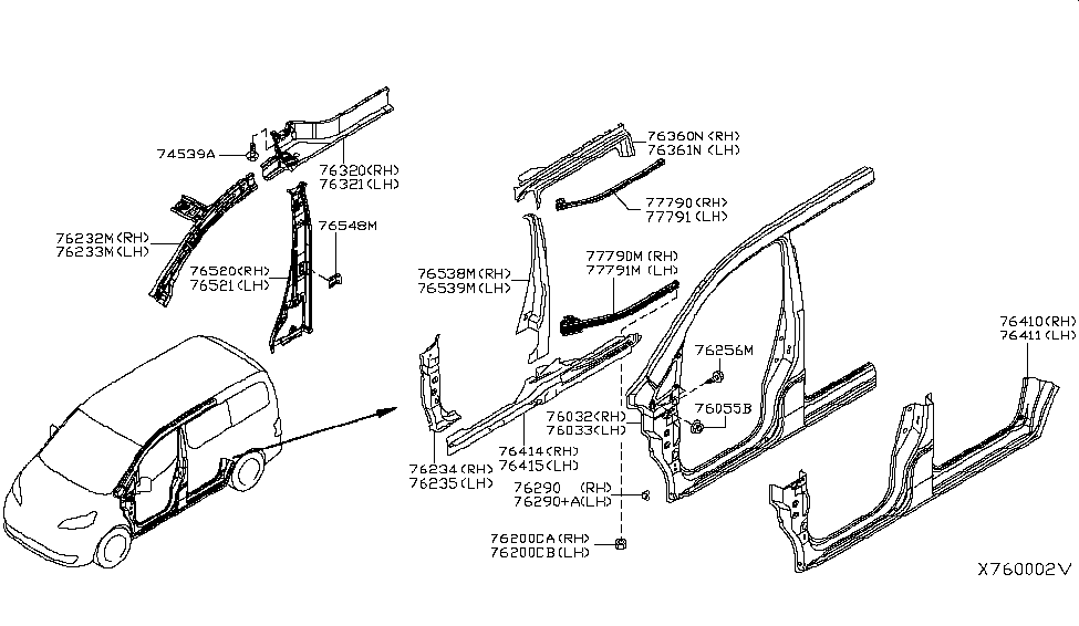 Nissan G6231-9SEMA Pillar-Front Inner Upper LH