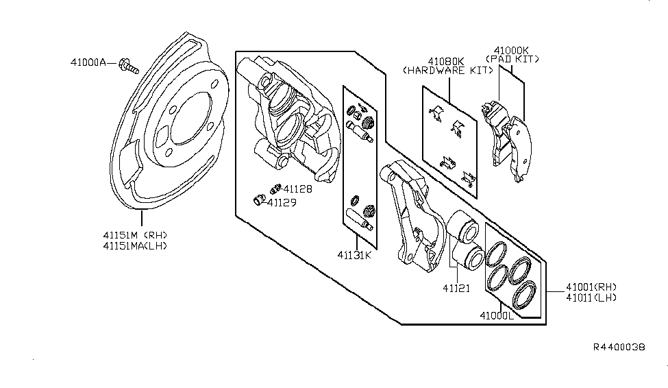 Nissan 44080-1PA1A Hardware Kit