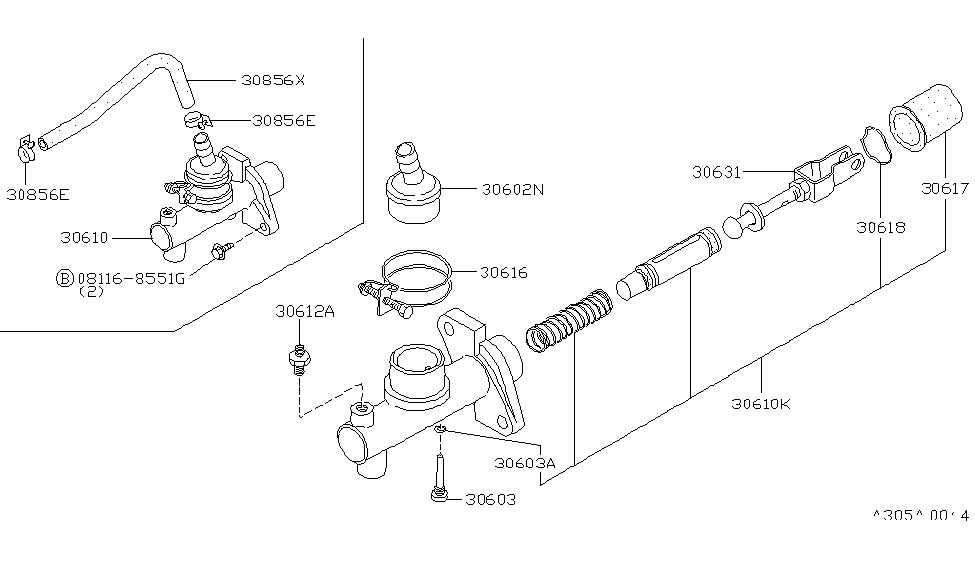 Nissan 30617-B6000 Nipple-Clutch Master