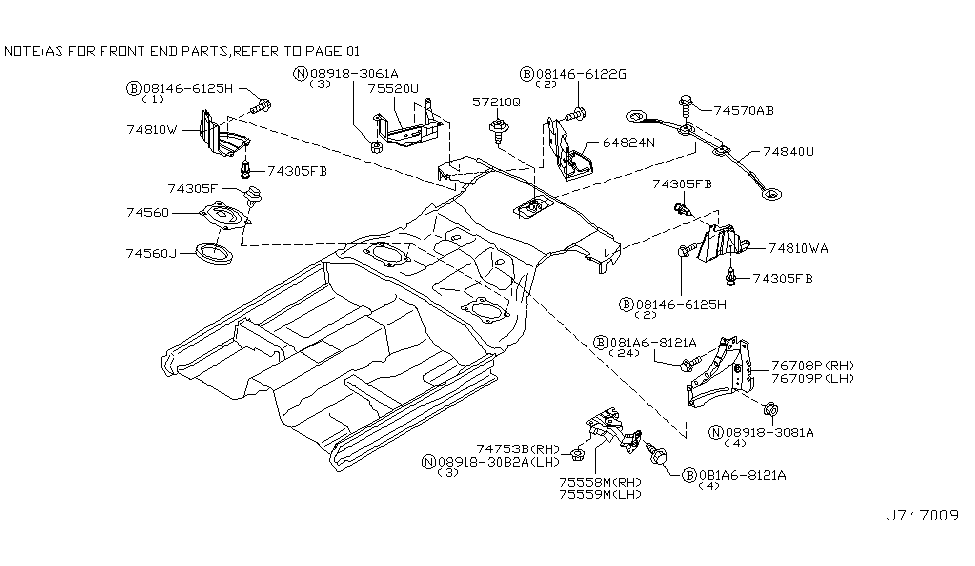 Nissan 74840-CD000 Stay Assembly-Rear Pin