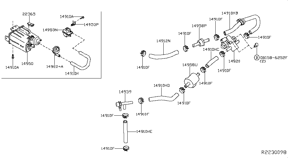 Nissan 14912-3KY0D Hose-Emission Control