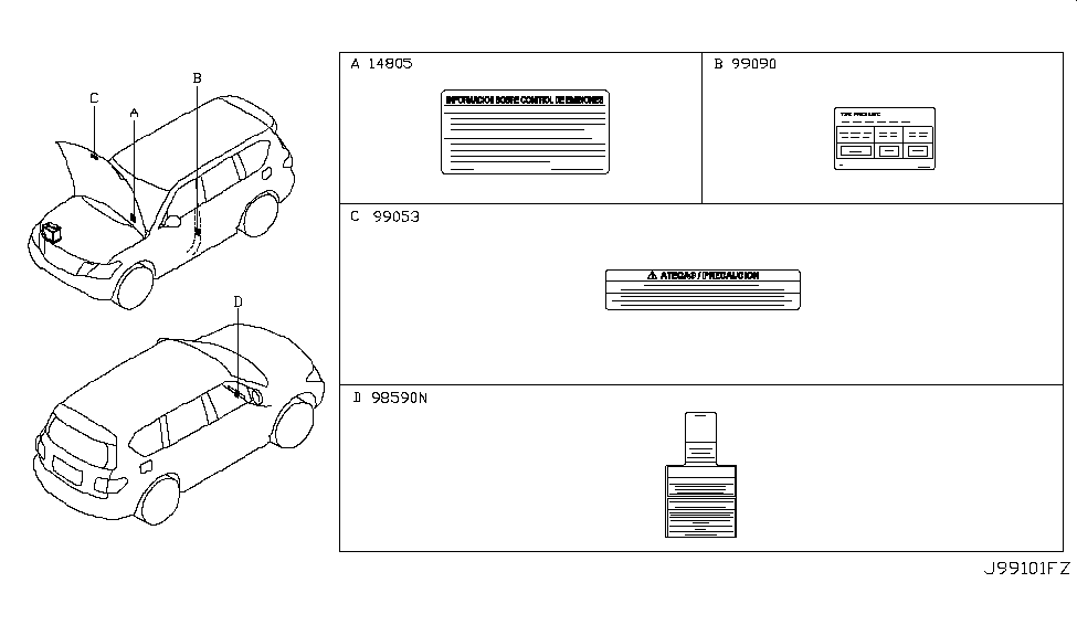 2018 Nissan Armada Caution Plate & Label - Nissan Parts Deal