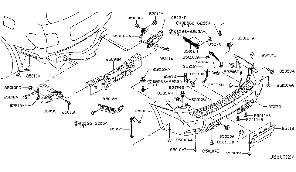 Nissan H5018-1A65A FINISHER-Rear Bumper, Lower