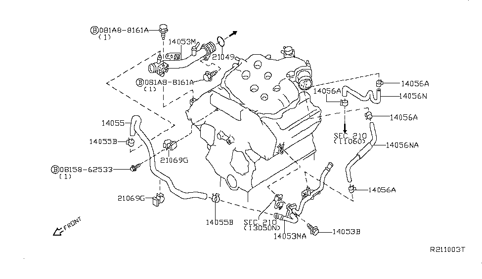 14055-EA20A | Genuine Nissan #14055-EA20A HOSE WATER