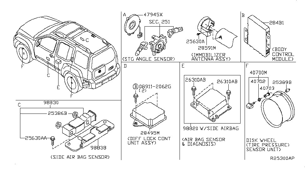 Nissan 98820-9CF9A Sensor-Side AIRBAG Center