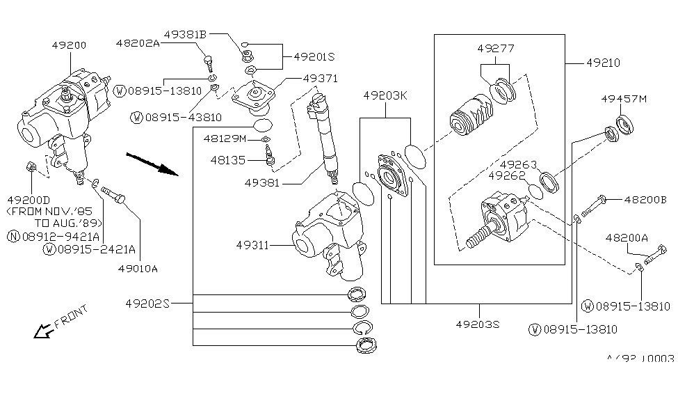Nissan 49311-31G00 Housing&Cylinder Power Steering