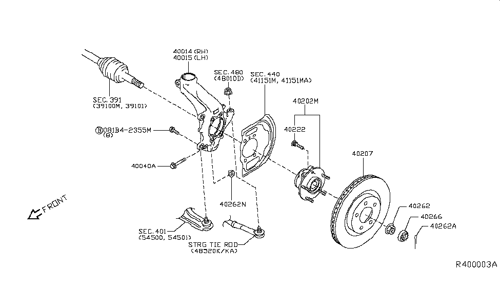 2015 Nissan Rogue New Version, US Make Front Axle