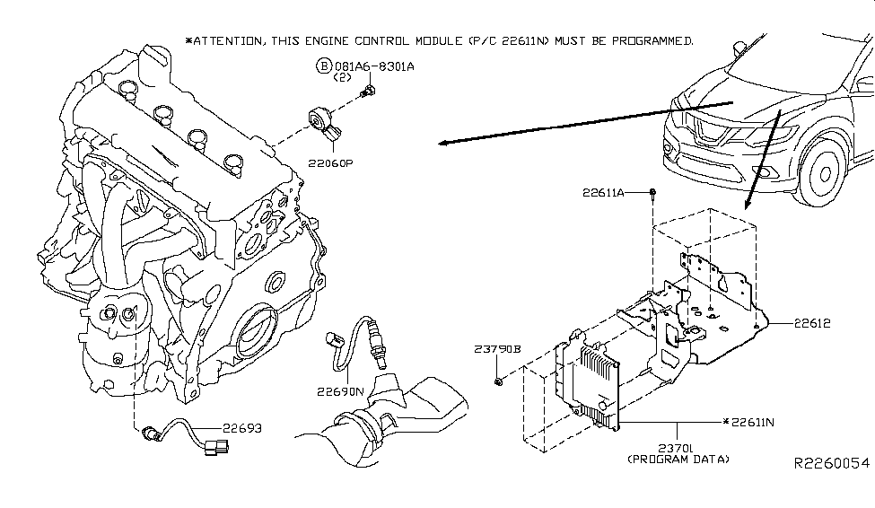 2015 Nissan Rogue New Version, US Make Engine Control Module