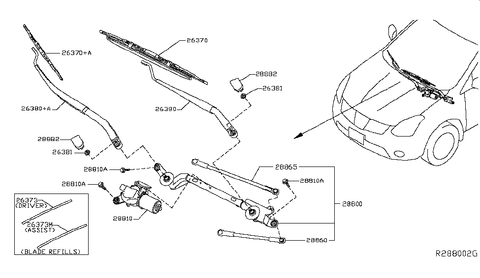 2014 Nissan Rogue New Version, US Make Windshield Wiper