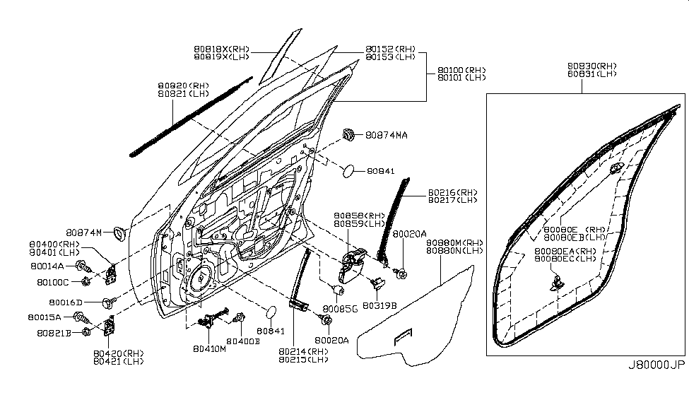 Nissan 80861-1JU0A Screen-Sealing,Front LH