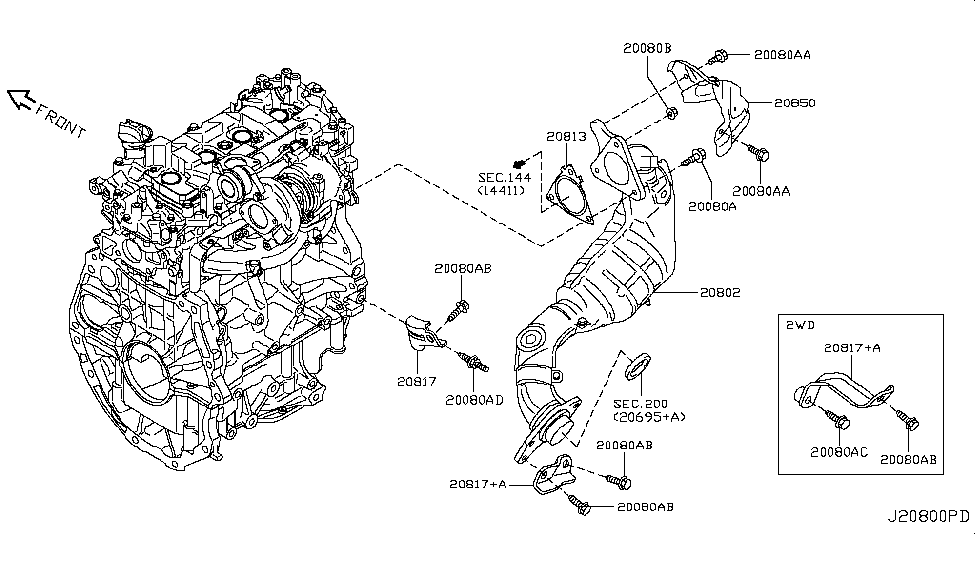 2013 Nissan Juke Catalyst Converter,exhaust Fuel & Ure In