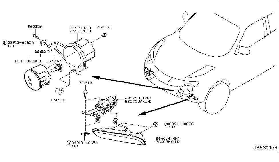 Nissan 26605-3YW0A Lamp Assembly-Daytime Running,LH