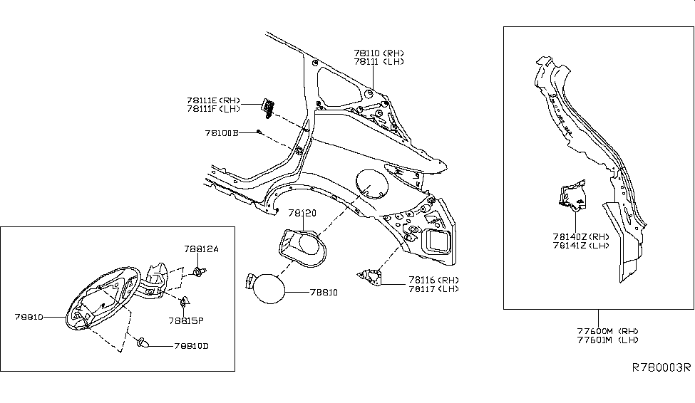 Nissan G8830-5AAMA Lid Assy-Fuel Filler