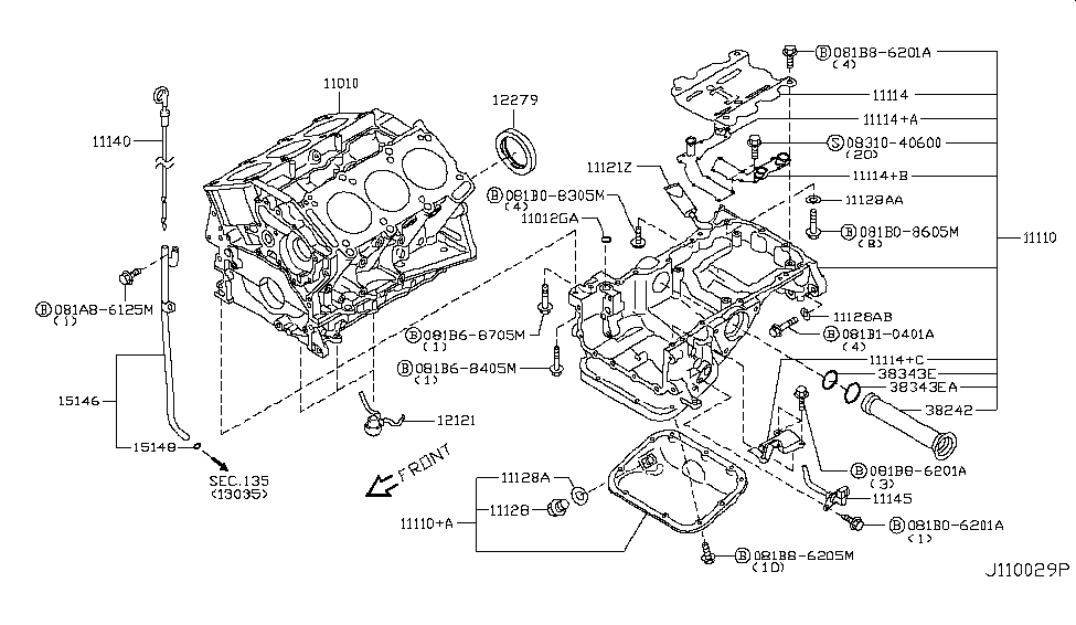 11000-JF0HA | Genuine Nissan #11000-JF0HA BLOCK ASSY-CYLINDER