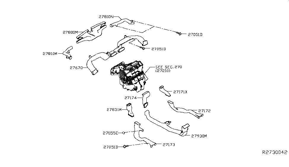 Nissan 27860-4BU0A Duct-Ventilator,Center