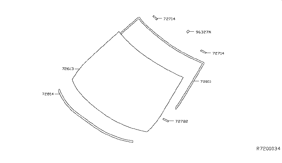 Nissan 72700-5HA0A Windshield Glass