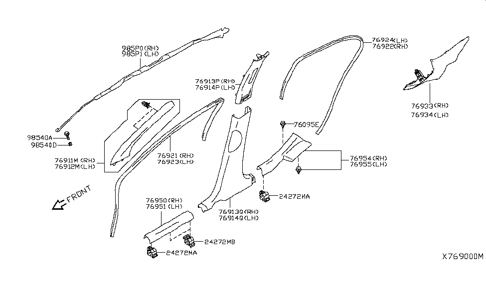 Nissan 769E7-3BA0B Plate-Kicking,Front LH