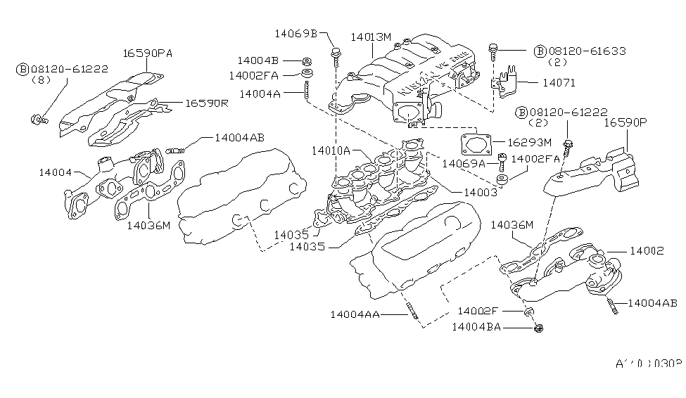 14004-F4009 | Genuine Nissan #14004-F4009 MANIFOLD-EXHAUST