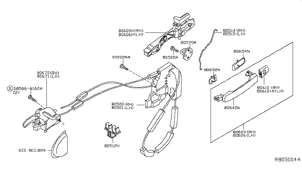 80611-9BE0A - Genuine Nissan Parts