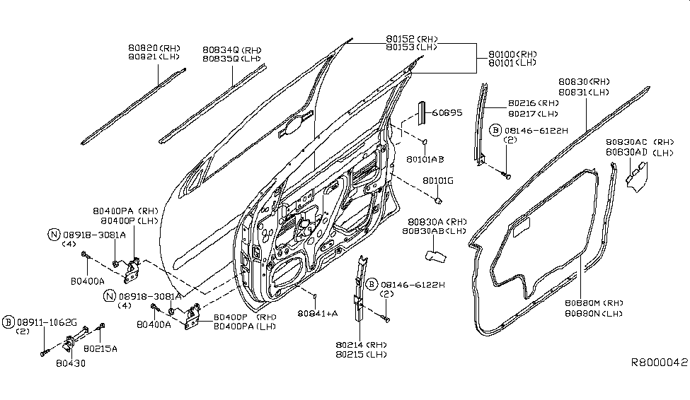 Nissan 80152-9BE1A Panel - Front Door, Outer RH