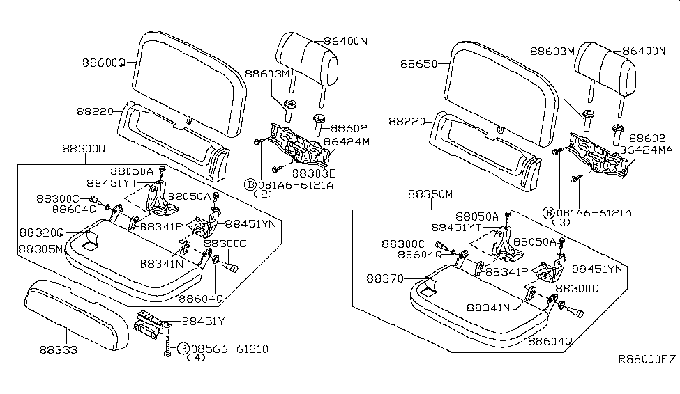 Nissan 88333-9BA2C Extension Assy-Rear Seat Cushion