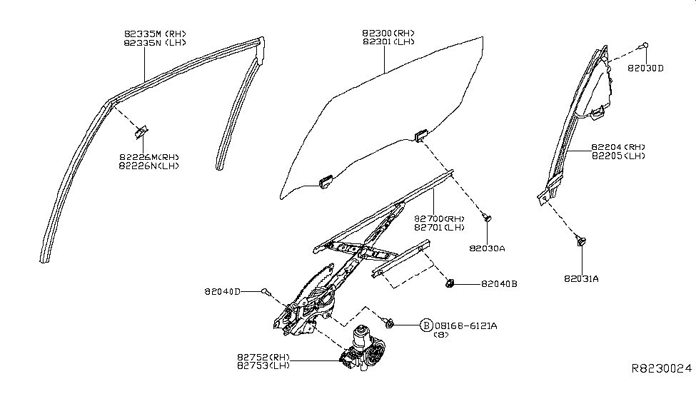 Nissan 82301-3TA0A Glass Rear Window LH