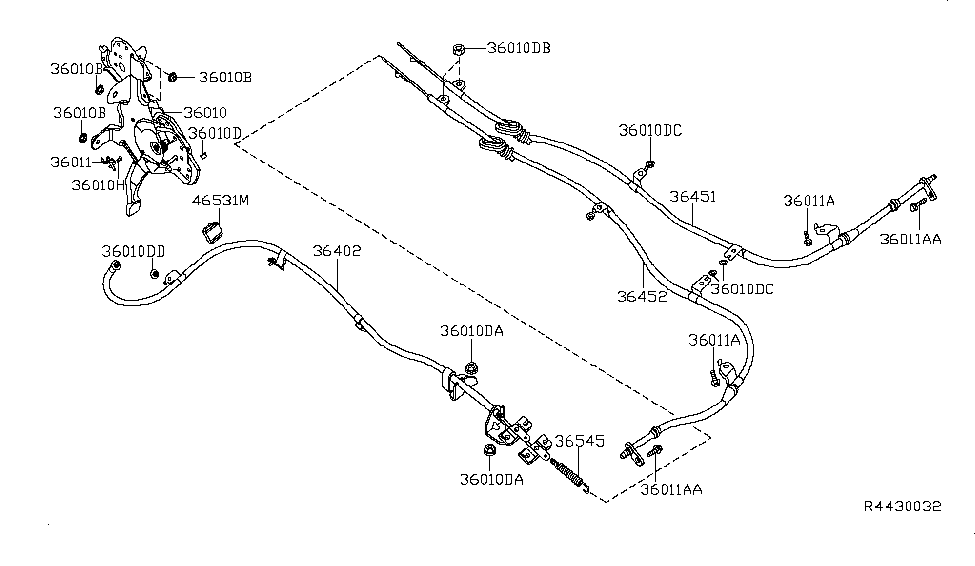 2013 Nissan Altima Sedan Parking Brake Control