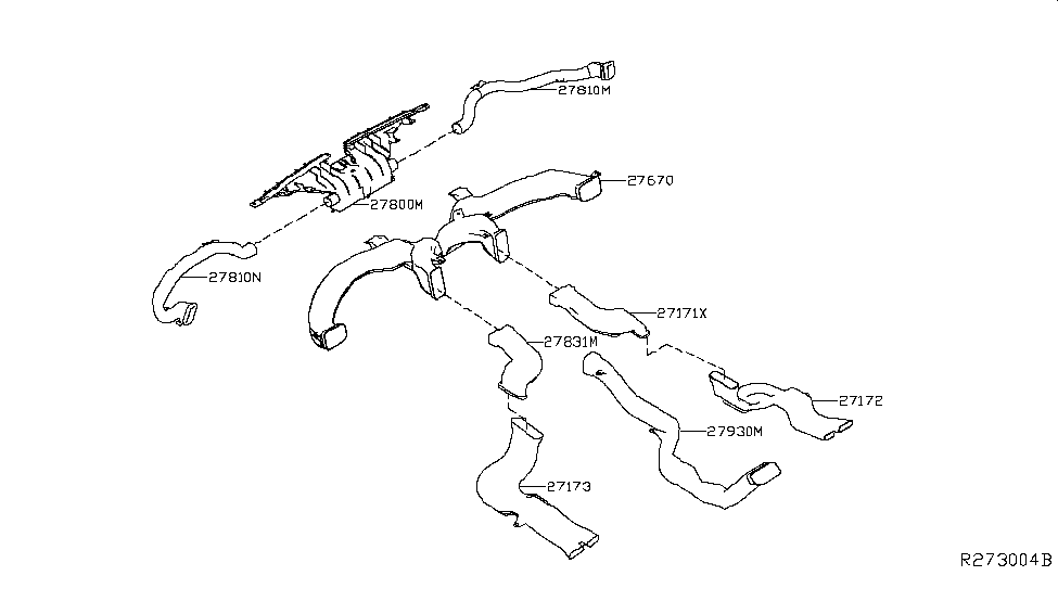 Nissan 27860-EZ00A Duct-VENTILATOR Center