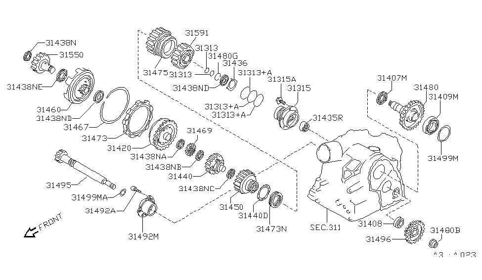 Nissan 31495-80X76 Gear-PINION,Reduction