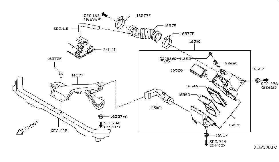 Nissan 16578-ED00A Hose-Air Duct