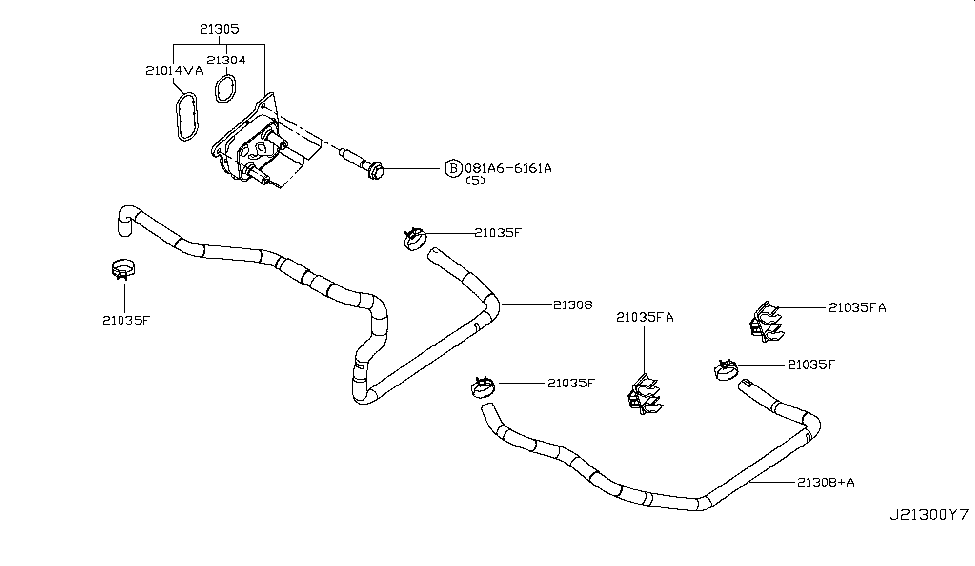 Nissan 21306-4BA0A Hose-Water,Oil Cooler