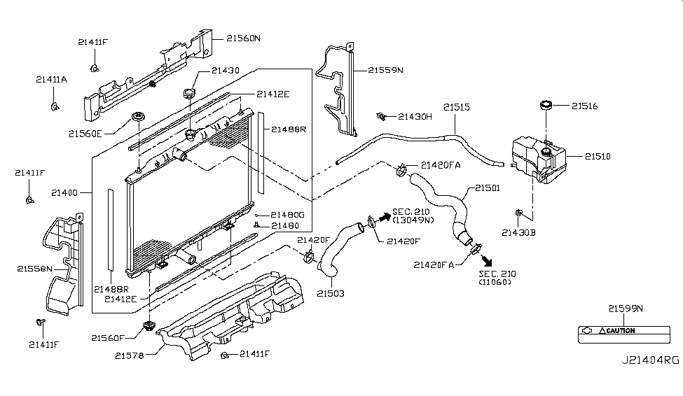 Nissan 21499-4BB0B Seal-Radiator Side