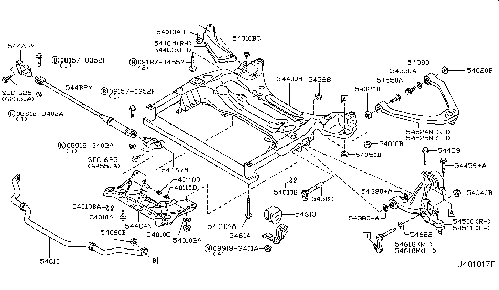 Nissan E44A6-1A35A Bracket Assembly-DAMPER Bar, Front RH