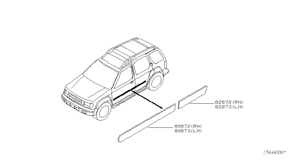 2004 Nissan Xterra Body Side Molding - Nissan Parts Deal