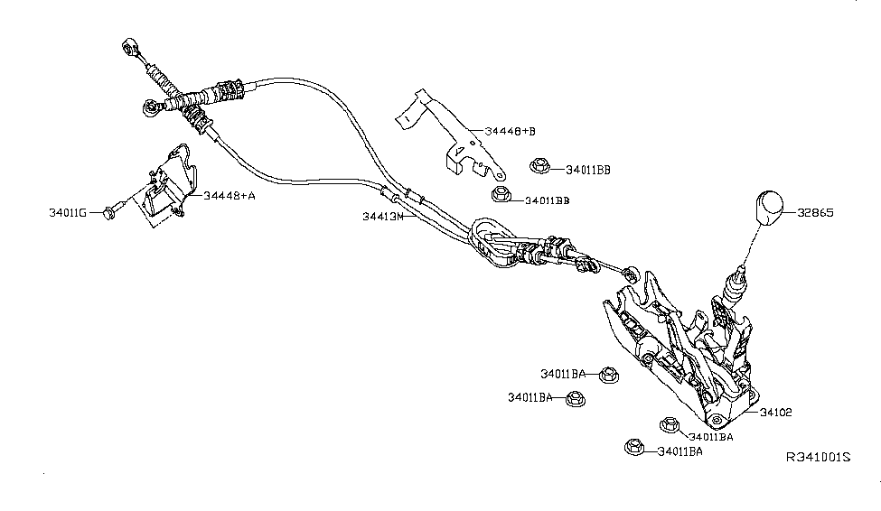 2013 Nissan Sentra Transmission Control & Linkage