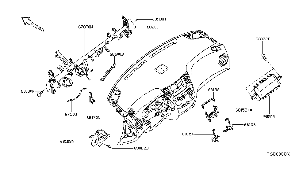 Nissan 67870-3JA0A Member Assy-Steering