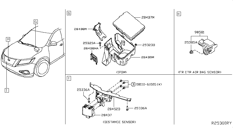 Nissan 28452-6KA0A Bracket-Distance Sensor