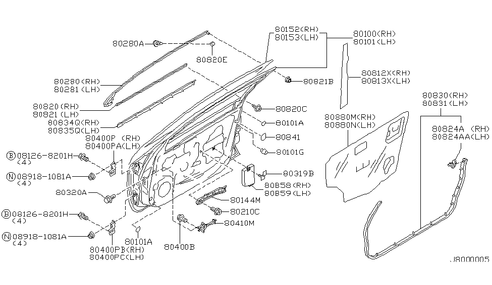 80430-2Y010 | Genuine Nissan #80430-2Y010 LINK DOOR STOPPER