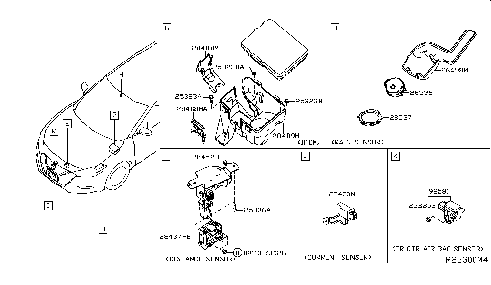 Nissan 28452-9DJ0A Bracket-Distance Sensor