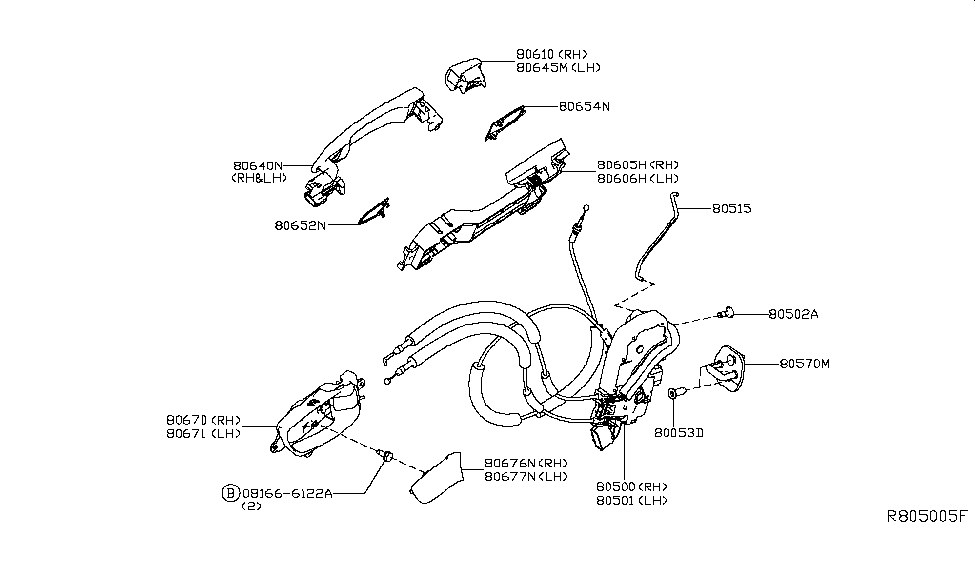 Nissan 80640-4RA0A Outside Handle Grip