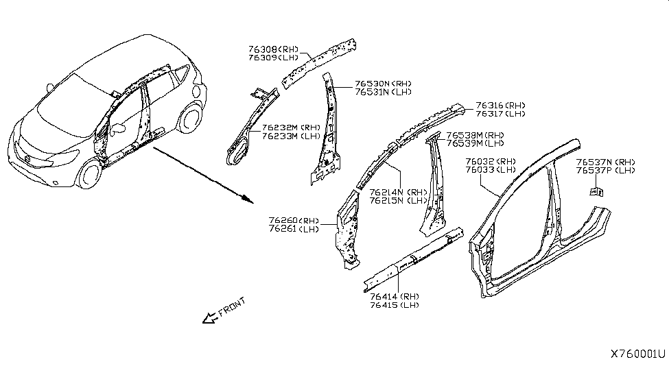 Nissan G6022-3WCMB Body - Front Side, Outer RH