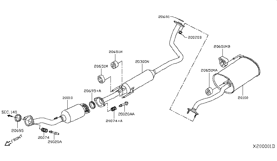 2015 Nissan Versa Note Exhaust Tube Muffler Nissan Parts Deal