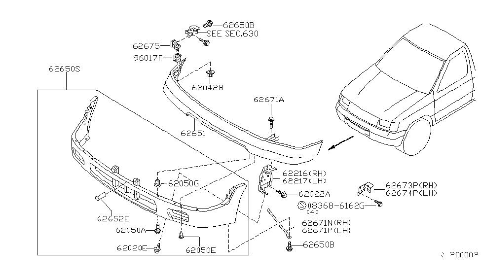 1998 Nissan Frontier Front Bumper Nissan Parts Deal