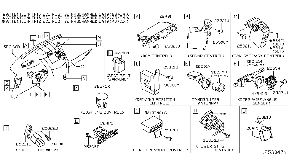 Nissan 284U1-6GW0A Controller Assembly-6CH Can Gateway